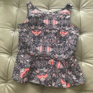 Flowered peplum top